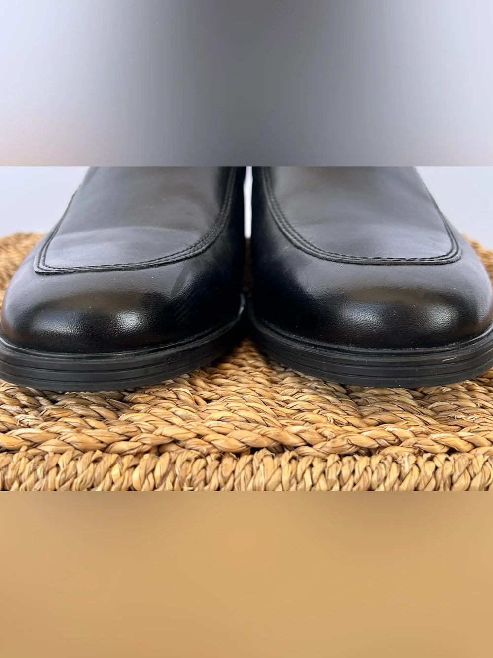 Clarks‎ Men’s Whiddon Step Loafer Leather Slip On Double Gore Black Size 8W